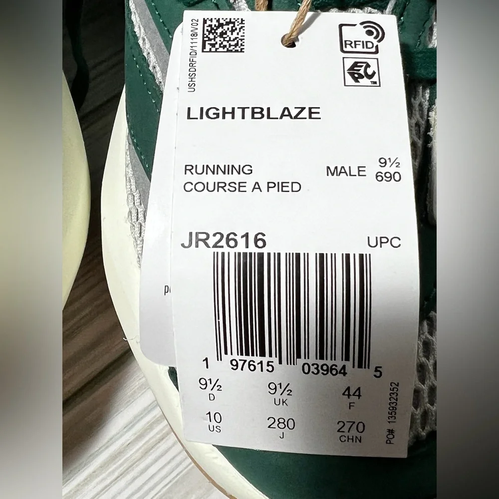 Adidas Men's Lightblaze running Shoes‎ sneakers green silver size 10 #JR2616 - Picture 11 of 13